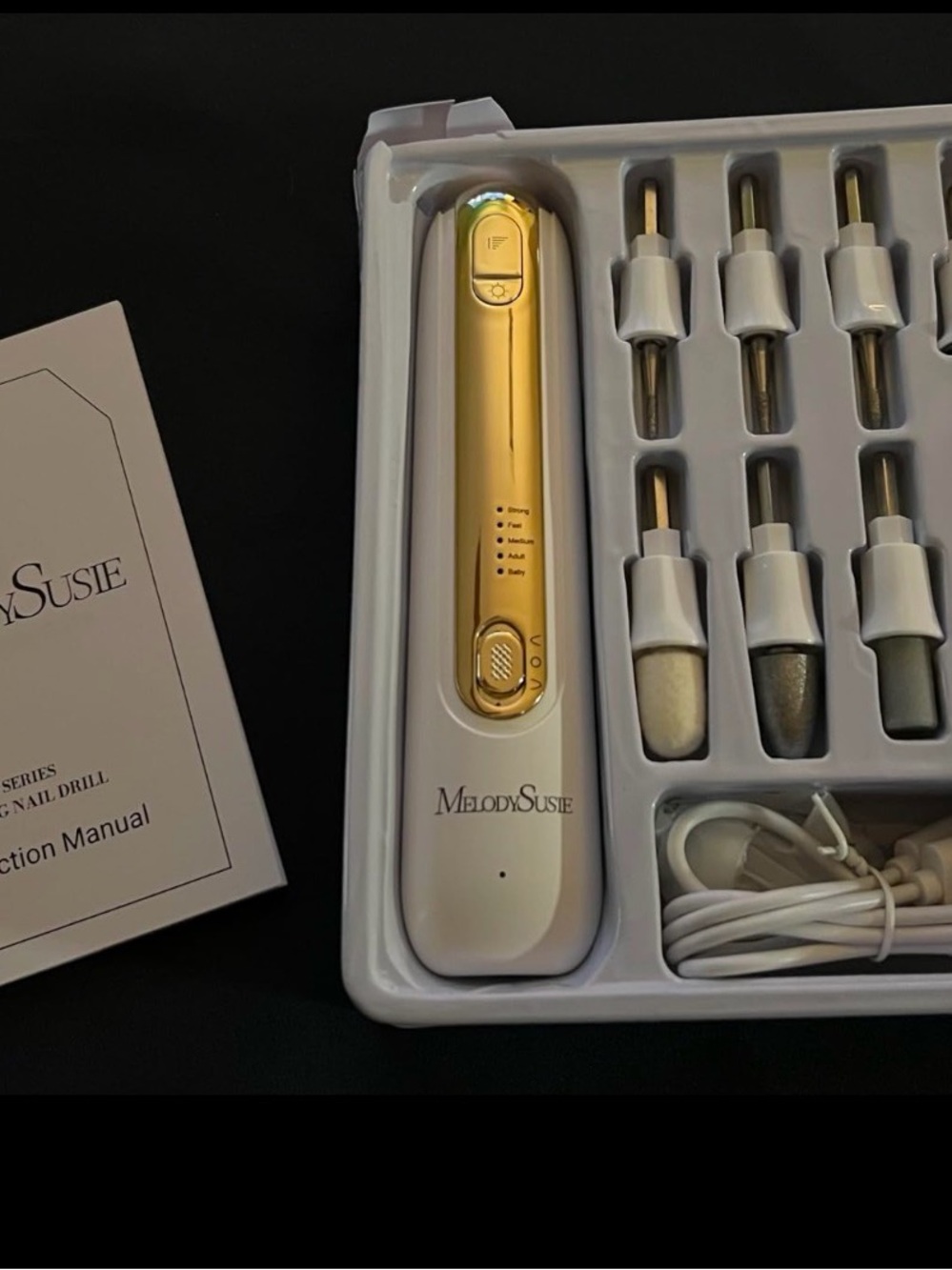 MelodySusie Anti-Dust Pedicure Nail Drill PC760G for Thick Toenail Filing